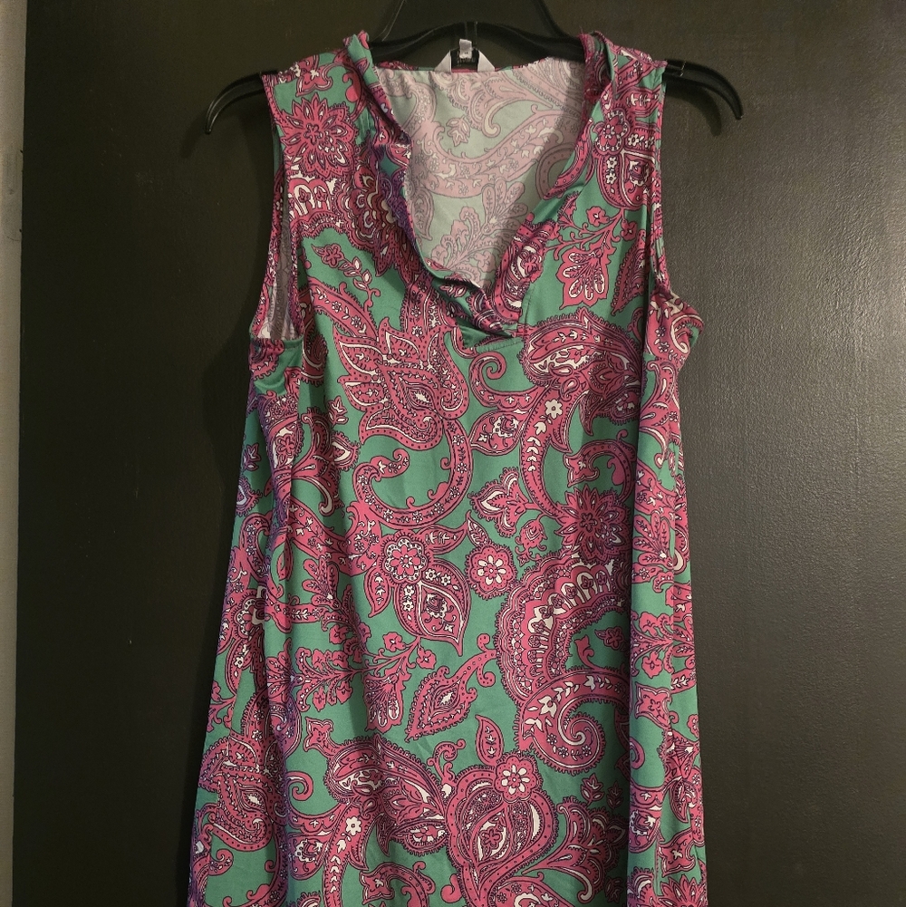 crown & ivy Paisley Dress in Pink & Mint
